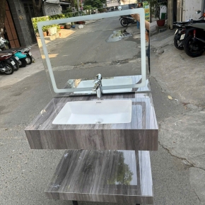 BÀN ĐÁ 2 TẦNG XÁM VÂN BĐ-XV1