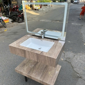 BÀN ĐÁ 2 TẦNG VÂNG GỖ BĐ-VG1