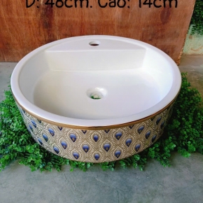 LAVABO ĐẶT BÀN HOA VĂN LVB-V1
