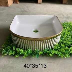 CHẬU LAVABO VÀNG HỌA TIẾT CLB-V3