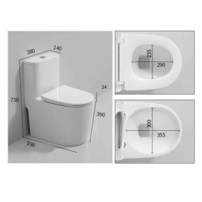 BỒN CẦU 1 KHỐI TRẮNG TRƠN CAO CẤP BC-T1