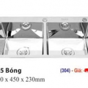 Chậu Chén 2 Hộc Inox 304 Bóng C-8245 (82*45cm)