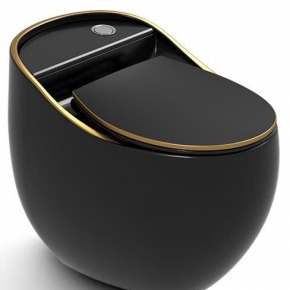 Bồn Cầu Trứng Đen Viền Vàng 3305