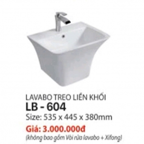 Lavabo Treo Tường Liền Khối 604