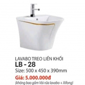 Lavabo Treo Tường Liền Khối 28