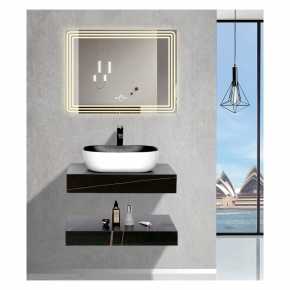 Bàn Đá Lavabo 2 Tầng Kèm Gương Đèn LED Hiện Đại BĐ 56