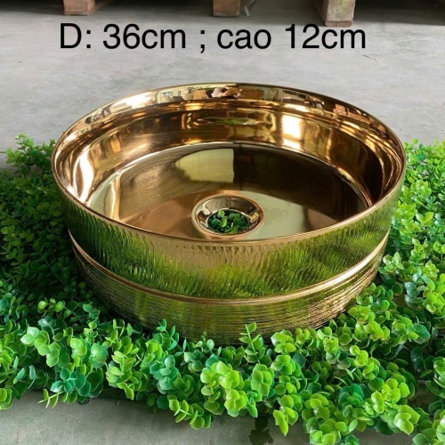 CHẬU LAVABO SỨ MẠ VÀNG CAO CẤP CLB-V5