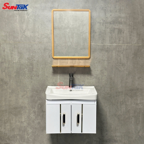 Tủ LaVaBo Trắng Gương Viềng Vàng TLVB-T4 (50*36cm)