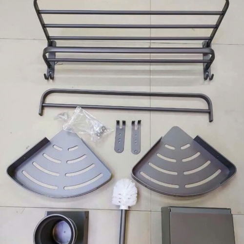 Bộ Phụ Kiện Nhà Tắm Sơn Tỉnh Điện Xám PK-X1