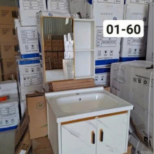 TỦ LAVABO VÂNG ĐÁ TRẮNG TLVB-0160