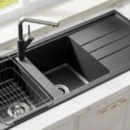 Chậu Rửa Chén Đá 2 Hố 1 Bàn Black  (BRC31)