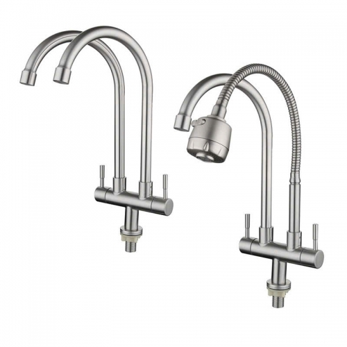 Vòi chén lạnh 2 đầu inox 304 SS04