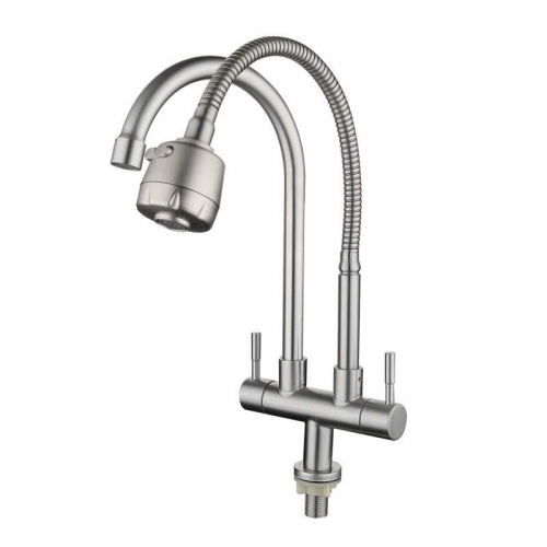 Vòi chén lạnh 2 đầu inox 304 SS04