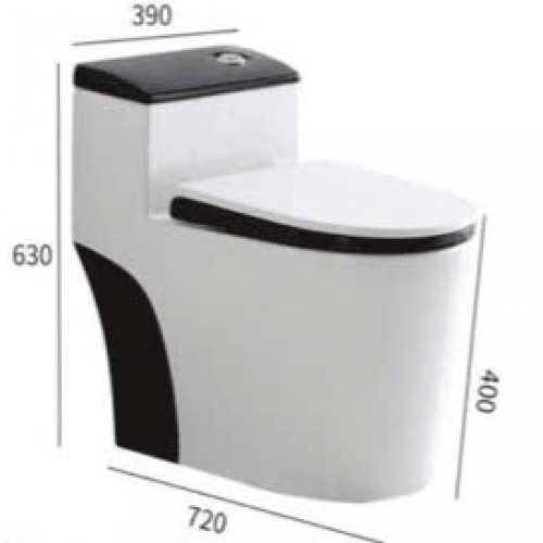 BỒN CẦU NÚT LỆCH NẮP ĐEN SSE-3015