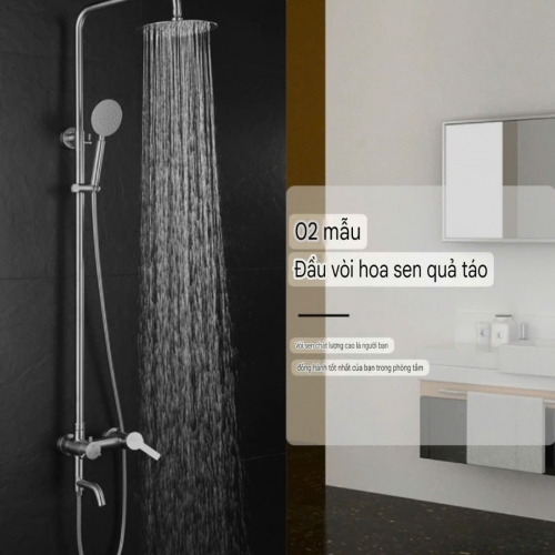 Sen Cây Tắm Tròn Inox 304 Nóng Lạnh SSE09