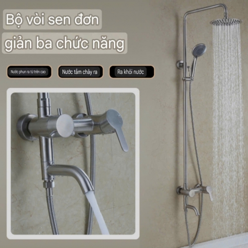 Sen Cây Tắm Tròn Inox 304 Nóng Lạnh SSE09