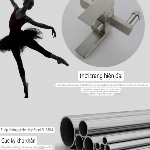 Sen Cây Tắm Đứng Nóng Lạnh Inox 304 Nóng Lạnh SSE14