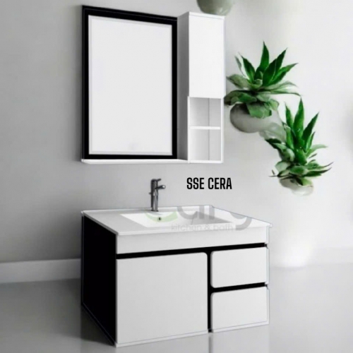 Tủ Lavabo Nhựa PVC Sơn Bóng 3K Cao Cấp Gương Trên 25