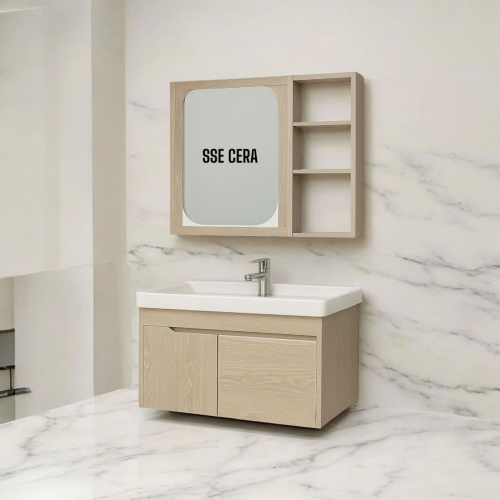Tủ Lavabo Nhựa PVC Vân Gỗ Cao Cấp Tủ Gương Trên 20