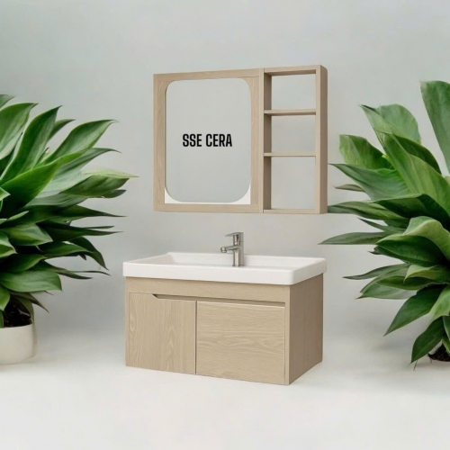 Tủ Lavabo Nhựa PVC Vân Gỗ Cao Cấp Tủ Gương Trên 20