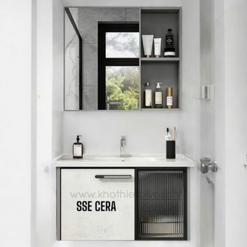 Tủ Lavabo Nhôm Cao Cấp Treo Tường Gương 06