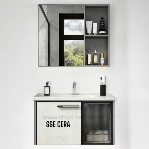 Tủ Lavabo Nhôm Cao Cấp Treo Tường Gương 06