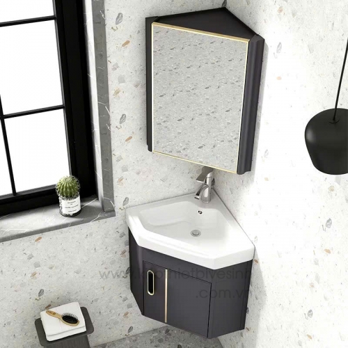 Tủ Lavabo Góc Treo Tường Nhôm 11 – Giải Pháp Tối Ưu Cho Phòng Tắm Nhỏ Gọn